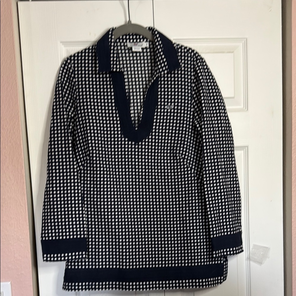 Vineyard Vines Navy and White Polka Dot Tunic Size 6